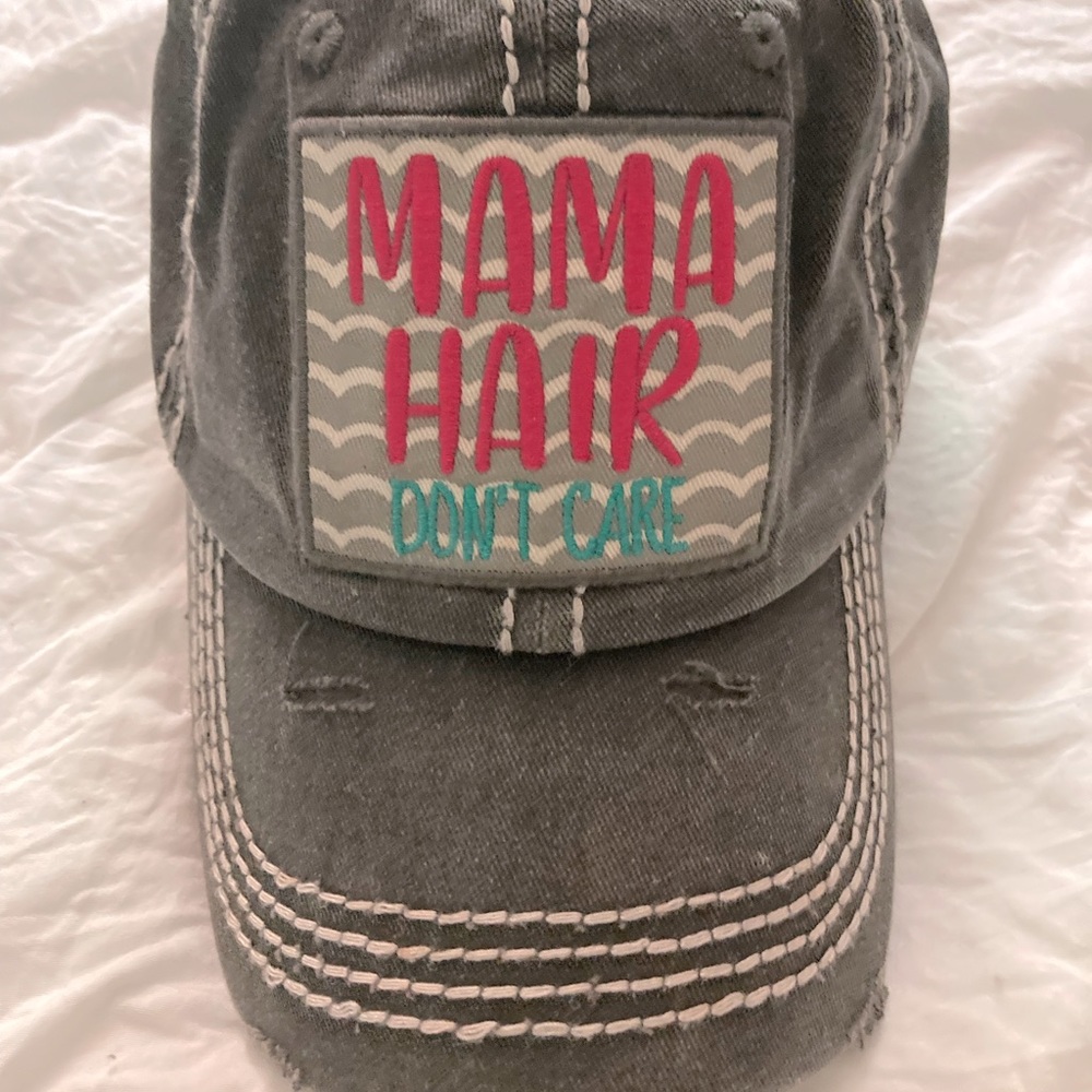Women’s baseball hat. Mom hair don’t care